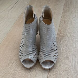 Paul Green Taupe Peep-Toe Heeled Boots